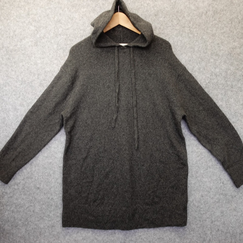 Everlane Oversized Sweater Women L Charcoal Gray Hoodie Plush Cotton Alpaca Wool
